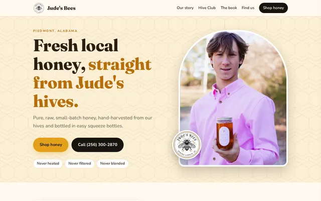 Jude’s Bees honey site
